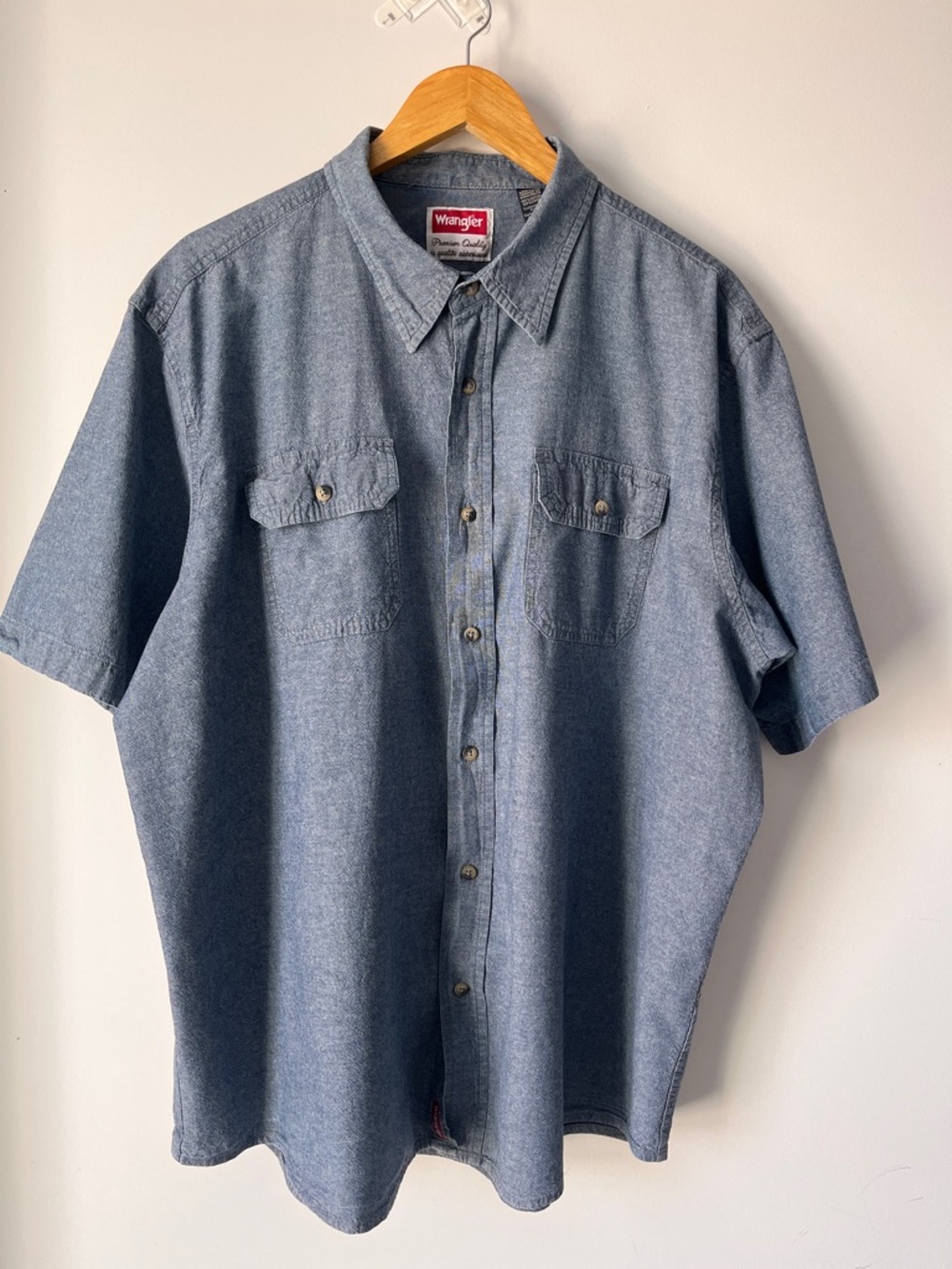 🔥CLEAROUT🔥Wrangler 2XL Chambray Button-Down Shirt | western | 100% Cotton